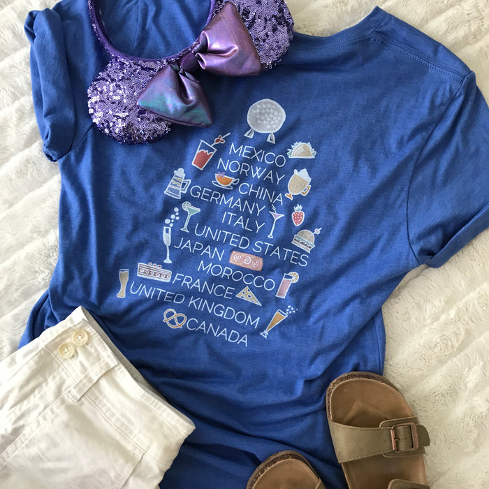 Epcot Food and Wine T-Shirt Spaceship Earth World Showcase T-Shirt