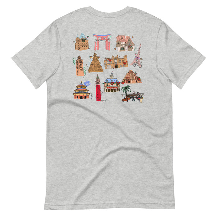 Epcot Holiday T-Shirt Joy to the World Showcase Christmas Short-Sleeve Unisex T-Shirt