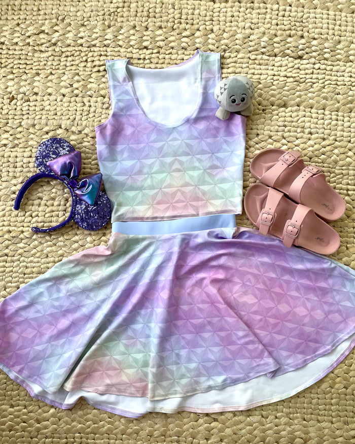 Epcot Spaceship Earth Pastel Crop Top