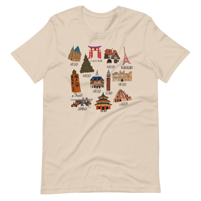 Epcot World Showcase Hello World front only Short-Sleeve Unisex T-Shirt