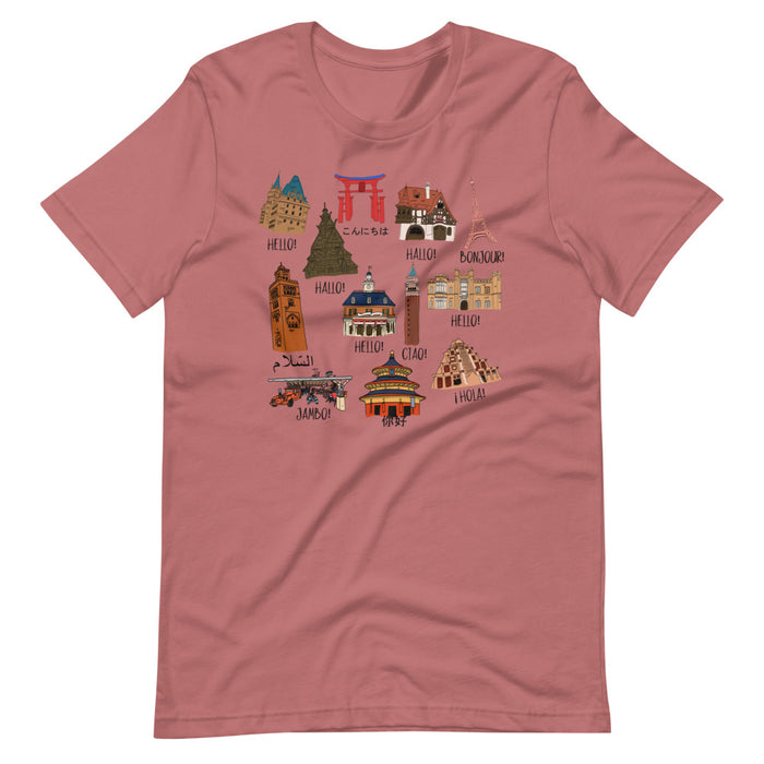 Epcot World Showcase Hello World front only Short-Sleeve Unisex T-Shirt