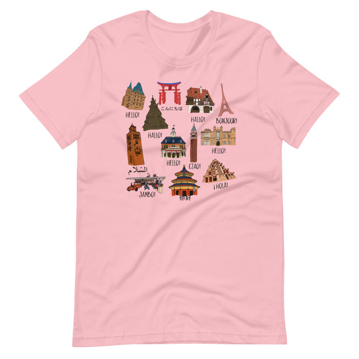 Epcot World Showcase Hello World front only Short-Sleeve Unisex T-Shirt