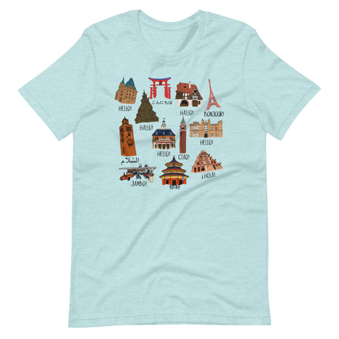 Epcot World Showcase Hello World front only Short-Sleeve Unisex T-Shirt