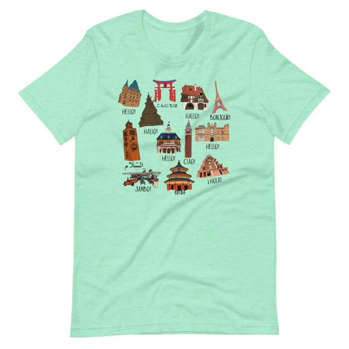 Epcot World Showcase Hello World front only Short-Sleeve Unisex T-Shirt