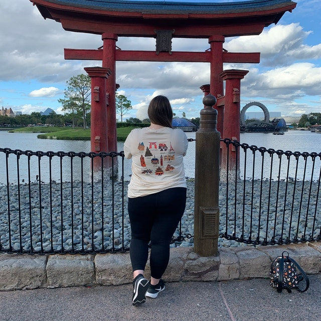 Epcot World Showcase Hello World Spaceship Earth Front and Back design Short-Sleeve Unisex T-Shirt