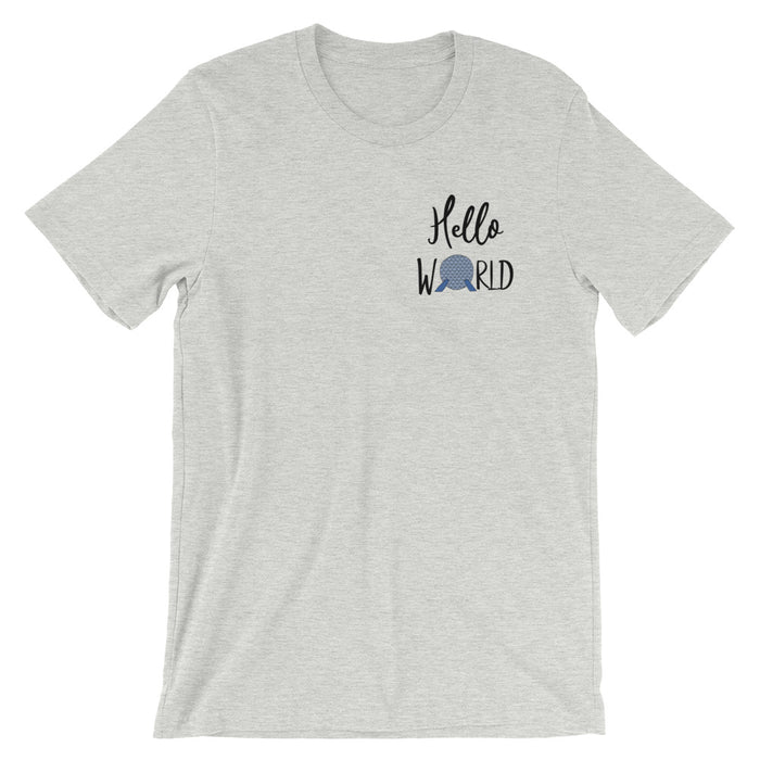 Epcot World Showcase Hello World Spaceship Earth Front and Back design Short-Sleeve Unisex T-Shirt