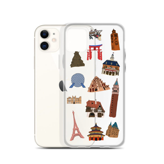 Epcot World Showcase Hello World SpaceShip Earth iPhone Case