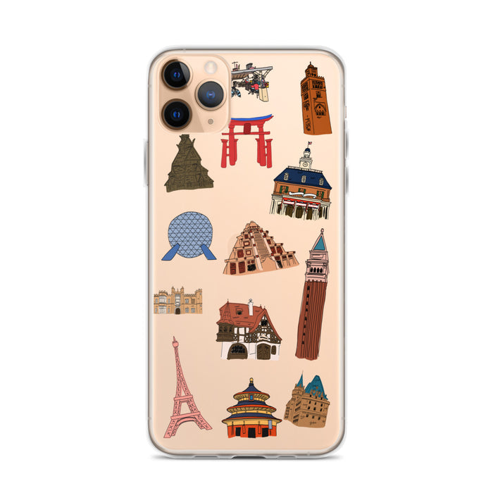 Epcot World Showcase Hello World SpaceShip Earth iPhone Case