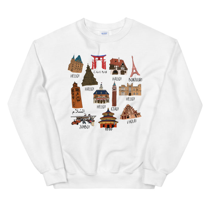 Epcot World Showcase Hello World  Unisex Sweatshirt