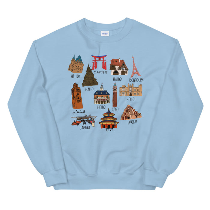 Epcot World Showcase Hello World  Unisex Sweatshirt