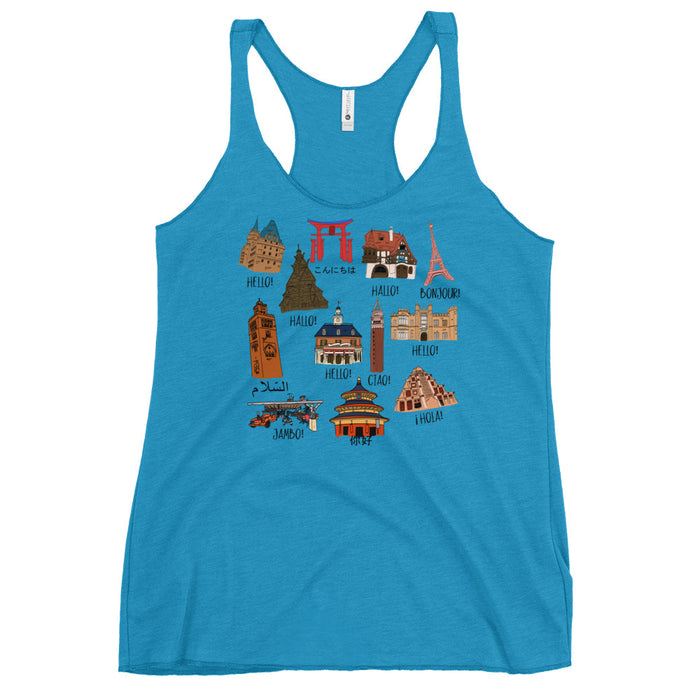 Epcot World Showcase Hello World Women's Racerback Tank
