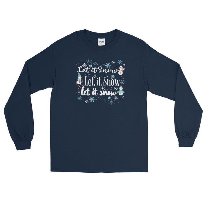 Frozen Let it Snow Longe sleeve Olaf Winter Snow Activities Adult Frozen Men’s Long Sleeve Shirt
