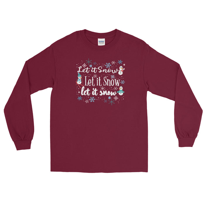 Frozen Let it Snow Longe sleeve Olaf Winter Snow Activities Adult Frozen Men’s Long Sleeve Shirt