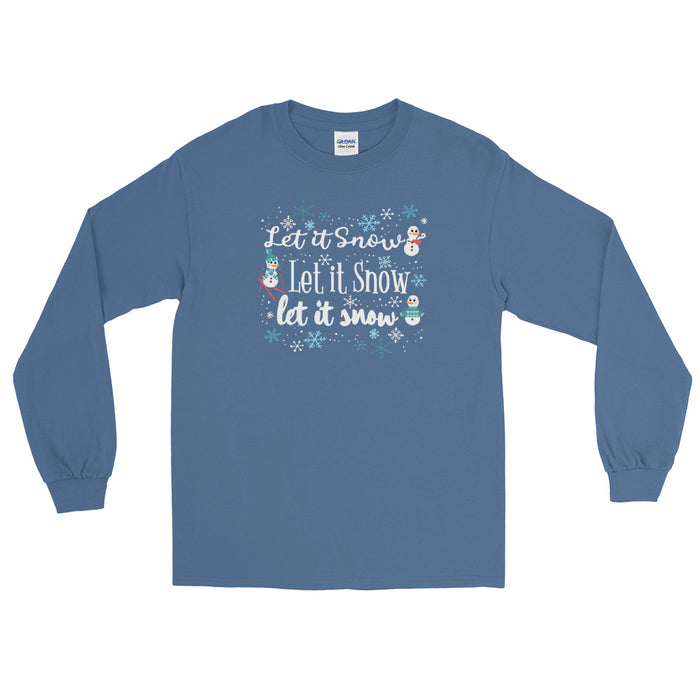 Frozen Let it Snow Longe sleeve Olaf Winter Snow Activities Adult Frozen Men’s Long Sleeve Shirt
