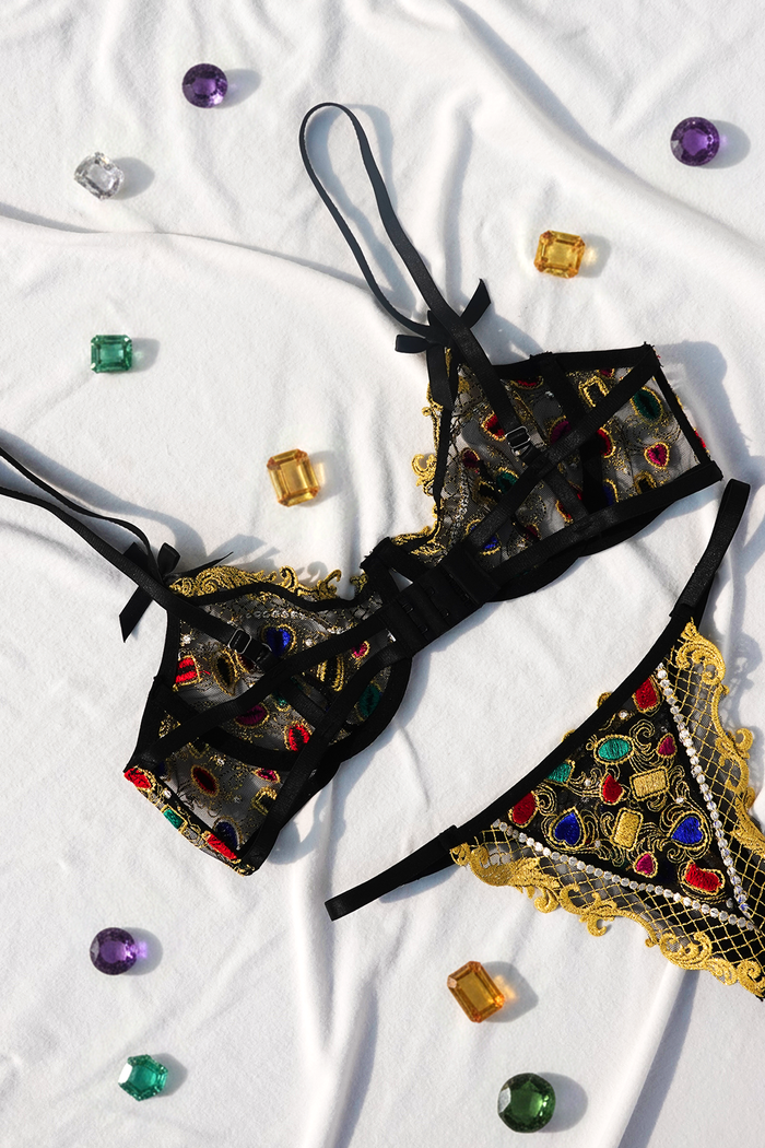 Gem Embroidered Lingerie