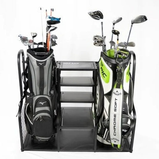 GolfBays Dual Bag Display Storage Organiser Black color