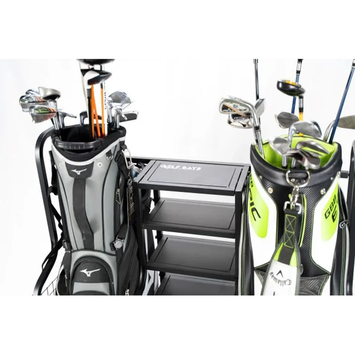 GolfBays Dual Bag Display Storage Organiser Black color