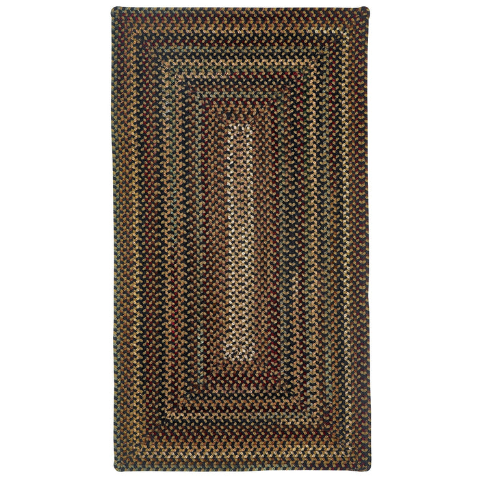 Gramercy Black Braided Rug Concentric Rectangle image