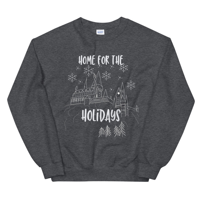 Home for the Holidays Sweatshirt Magical Christmas Castle Holiday Snowfall Sweatshirt