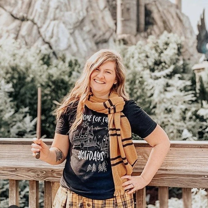 Home for the Holidays T-shirt Magical Christmas Castle Holiday Snowfall T-Shirt