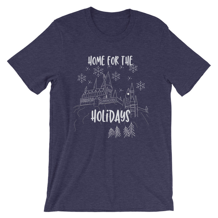 Home for the Holidays T-shirt Magical Christmas Castle Holiday Snowfall T-Shirt