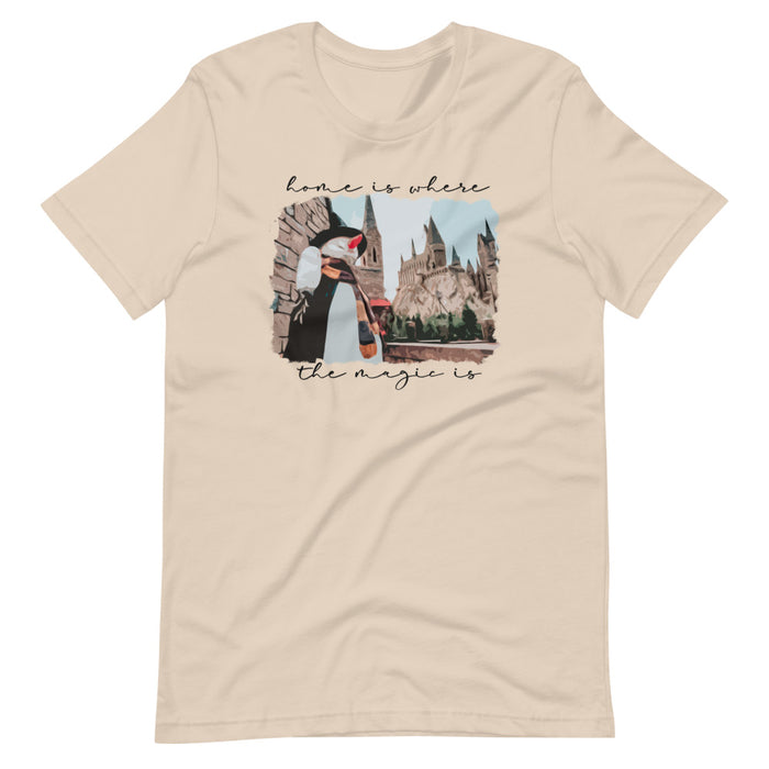 Home is Where the Magic Is T-Shirt Castle and Snowman Photo Unisex T-Shirt