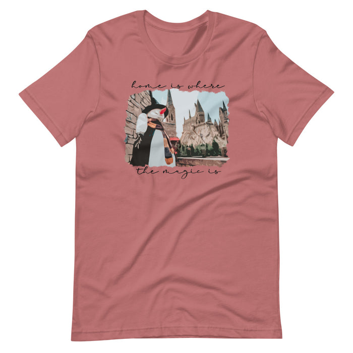 Home is Where the Magic Is T-Shirt Castle and Snowman Photo Unisex T-Shirt