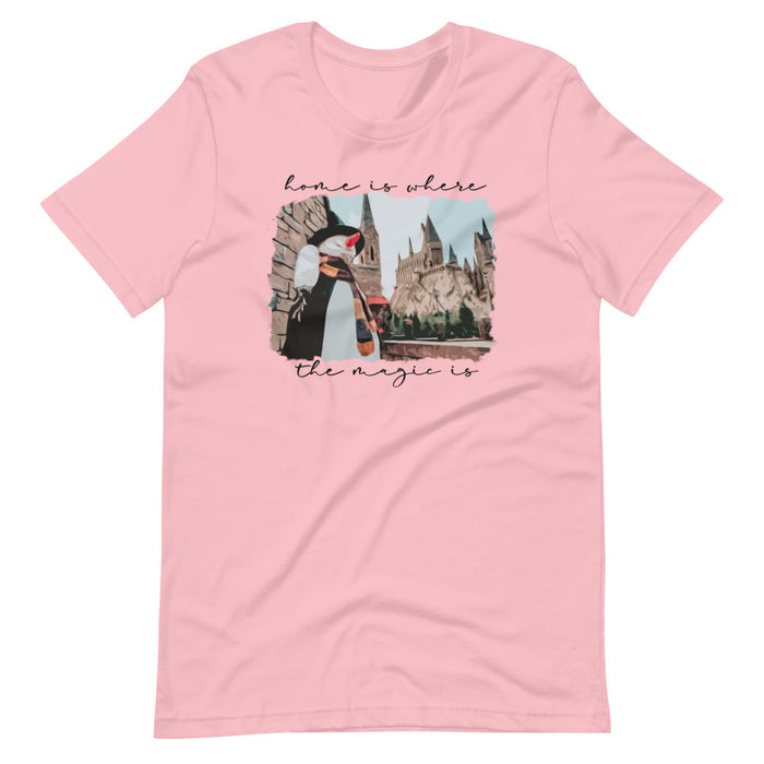 Home is Where the Magic Is T-Shirt Castle and Snowman Photo Unisex T-Shirt