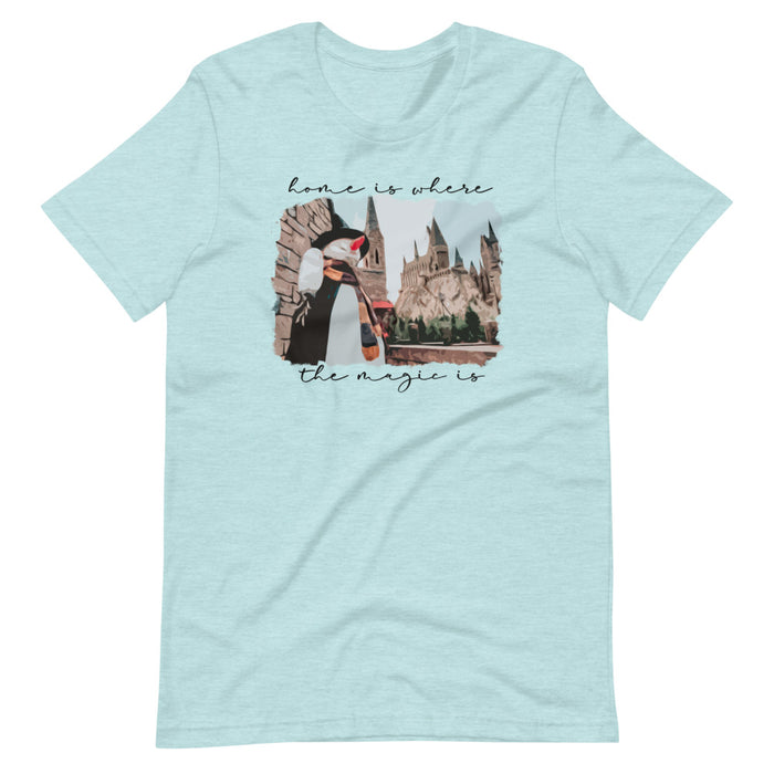 Home is Where the Magic Is T-Shirt Castle and Snowman Photo Unisex T-Shirt