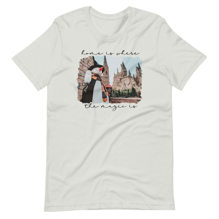 Home is Where the Magic Is T-Shirt Castle and Snowman Photo Unisex T-Shirt