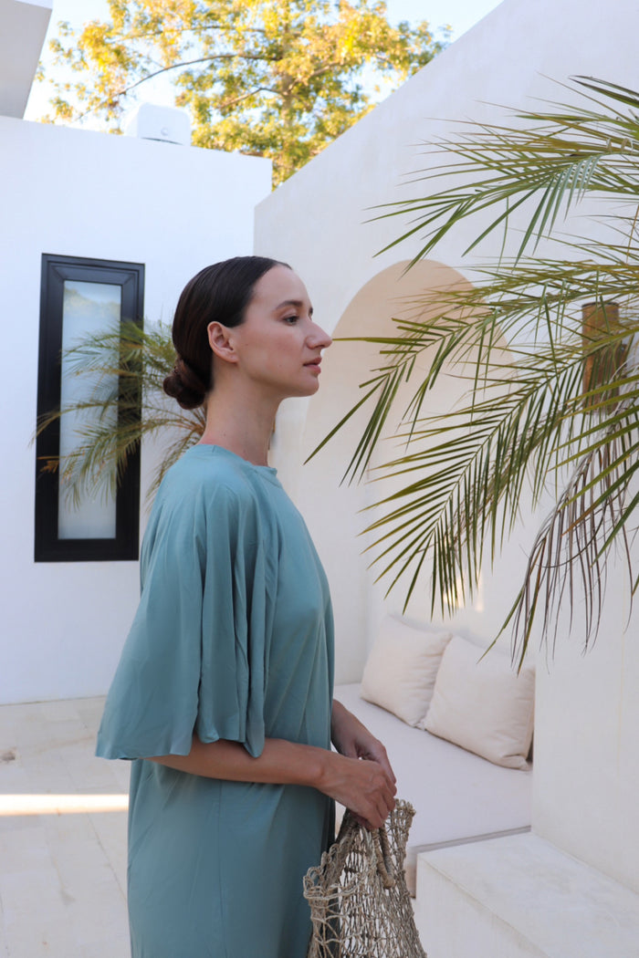 Kaia jersey dress - Jade - ANAVA PARIS
