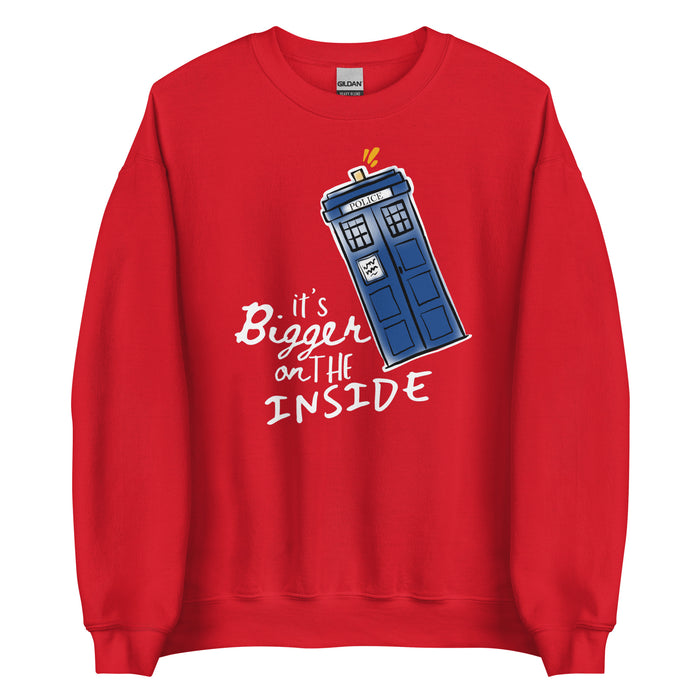 It's Bigger on the Inside Sweatshirt Dr Who Police Box Shirt, Time Lord Shirt Whovian Unisex Sweatshirt