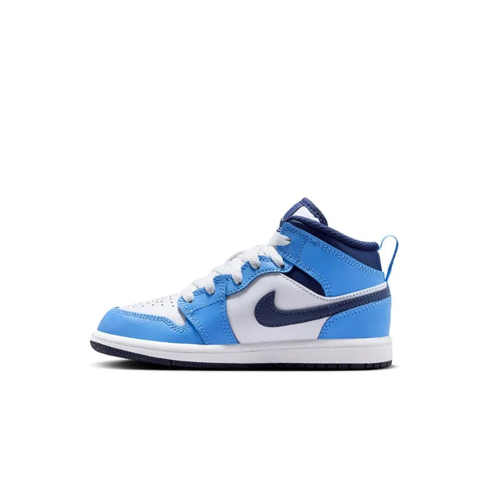 Jordan 1 Mid Little Kids' Shoes Blue