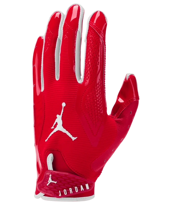 Jordan Men Fly Lock 2.0 Football Gloves red color.
