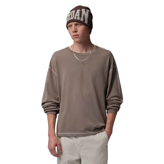Jordan Flight Men's Heavyweight Long-Sleeve Top Grey color