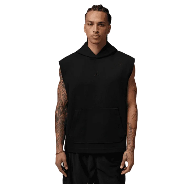 Jordan Men's Sport Hoop Fleece Dri-Fit Sleeveless Pullover Hoodie black color