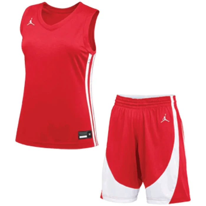 Jordan Women's Stock DF Set - Jersey and Short red  color