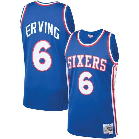 Julius Erving Philadelphia 76ers Mitchell & Ness 1976-77 Hardwood Classics Royal Blue Swingman Jersey Blue color
