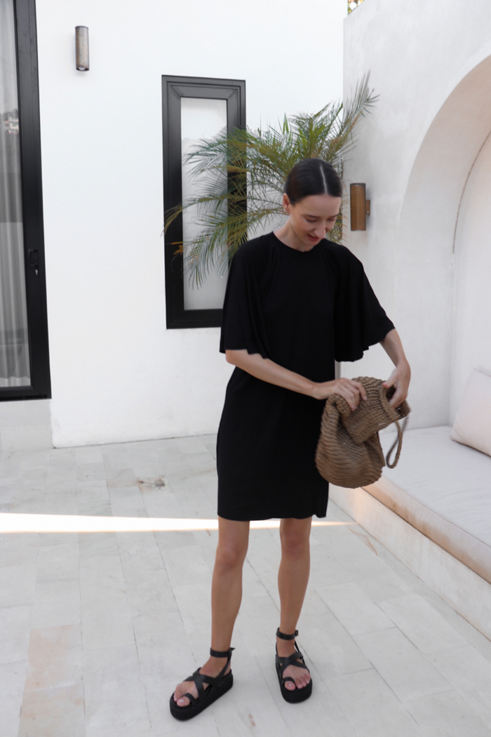 Kaia jersey dress - Black - ANAVA PARIS
