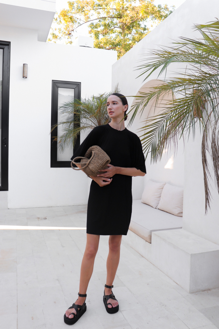 Kaia jersey dress - Black - ANAVA PARIS