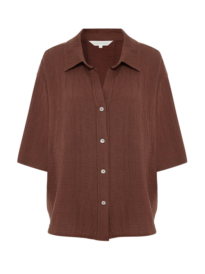 Kaya Boyfriend Shirt - Terracotta