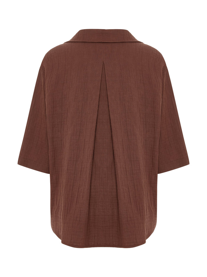 Kaya Boyfriend Shirt - Terracotta