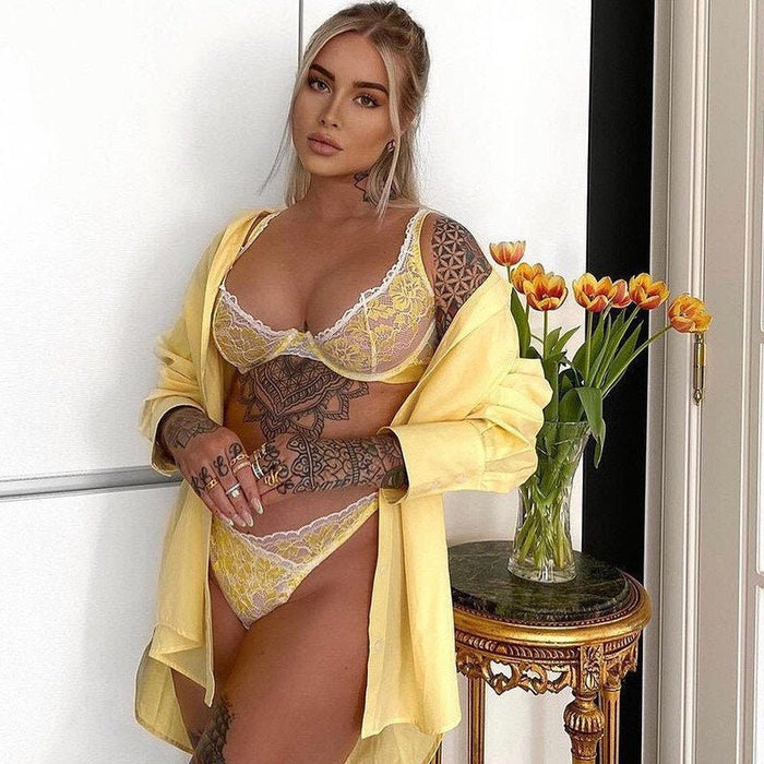 Yellow Bra and Panty Set-Moxy Intimates