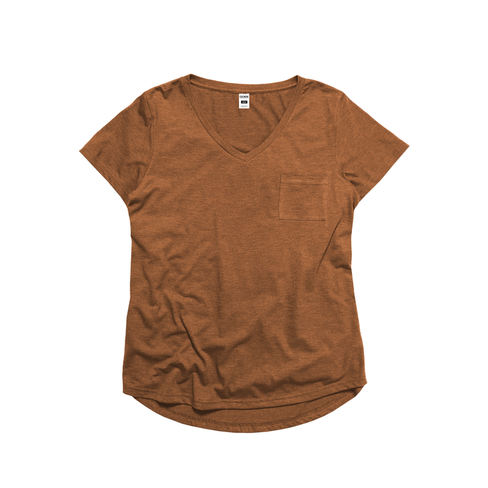 Ladies Triblend Drop Hem V-Neck Tee