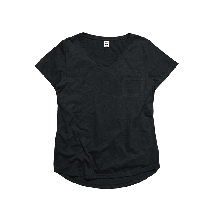 Ladies Triblend Drop Hem V-Neck Tee