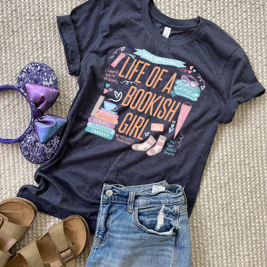 Life of a Bookish Girl T-Shirt Book Lover Cozy Reading Lifestyle T-shirt