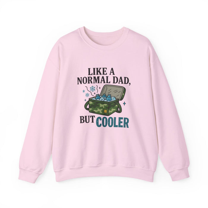 light pink sweatshirt with like a normal dad but cooler design for fathers day gift