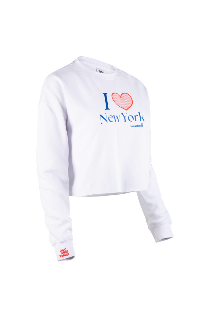 Love All Tennis Women's Lightweight Cropped Crew Pullover