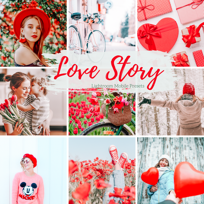 Love Presets Romantic Red Valentine's Day Mobile Lightroom Presets - 5 Prests
