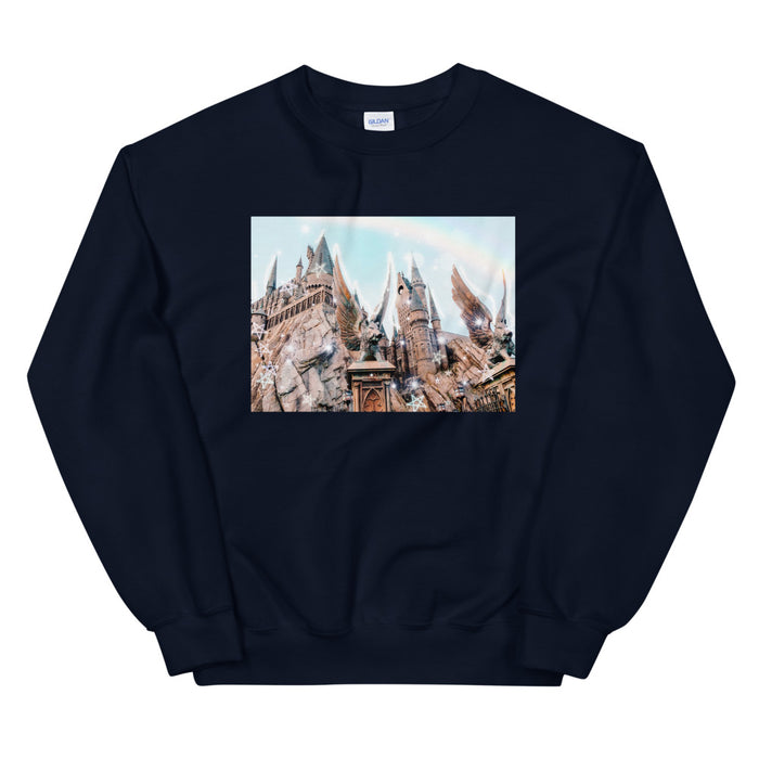Magical Castle Photo Unisex Sweatshirt Castle with Gargoyle Sweatshirt